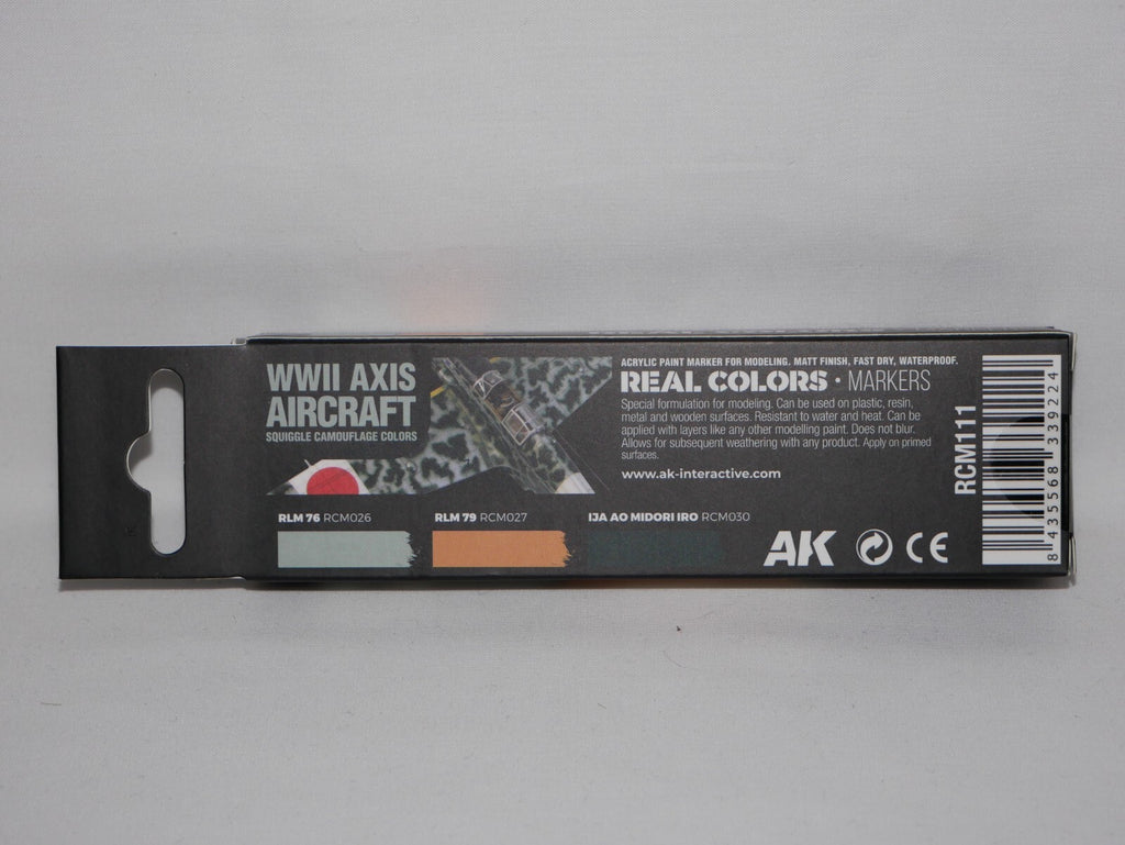 AK Interactive Real Color Markers WWII Axis Aircraft Squiggle Camo Colors RCM111