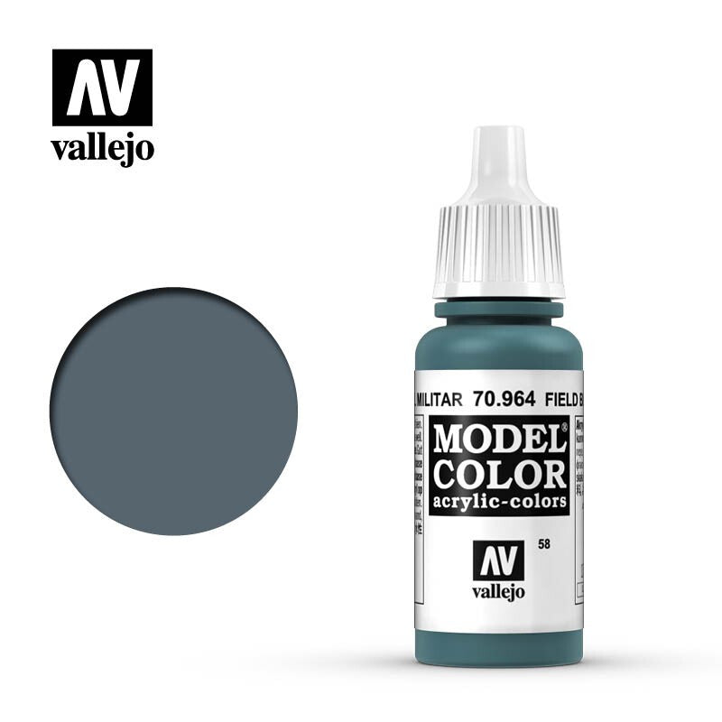 Vallejo Model Color Field Blue Acrylic 17ml /0.57 fl oz Dropper Bottle - 70.964
