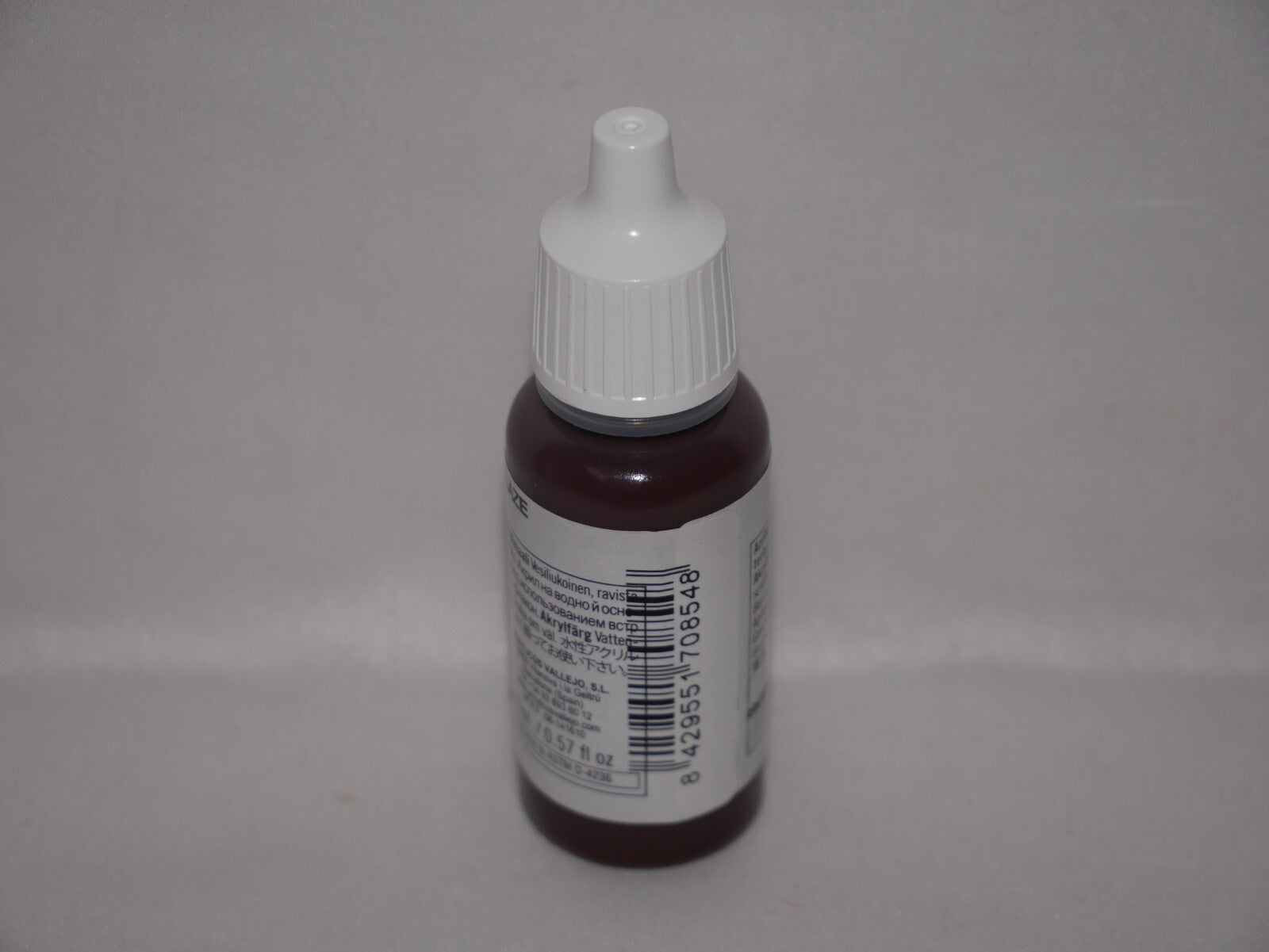 Vallejo Model Color Brown Glaze Acrylic 17ml/0.57 fl oz Dropper Bottle - 70.854