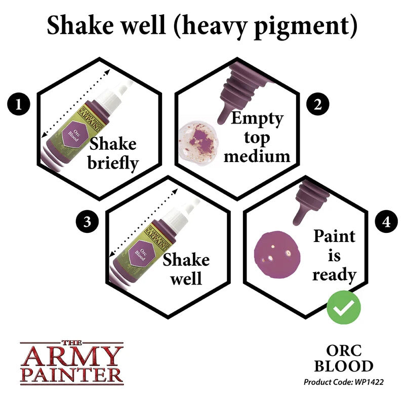 The Army Painter Acrylic Warpaints Range Orc Blood 18ml Dropper Bottle - WP1422