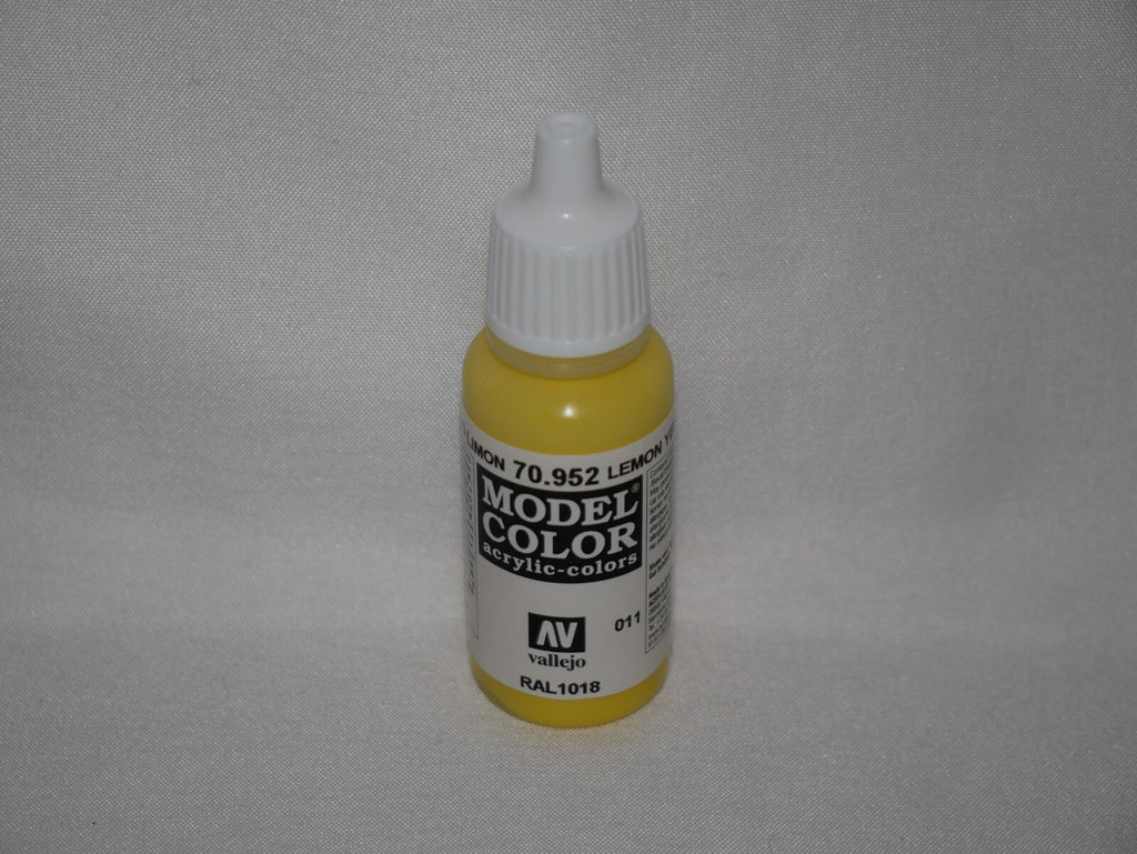 Vallejo Model Color Lemon Yellow Acrylic 17ml/0.57 fl oz Dropper Bottle - 70.952
