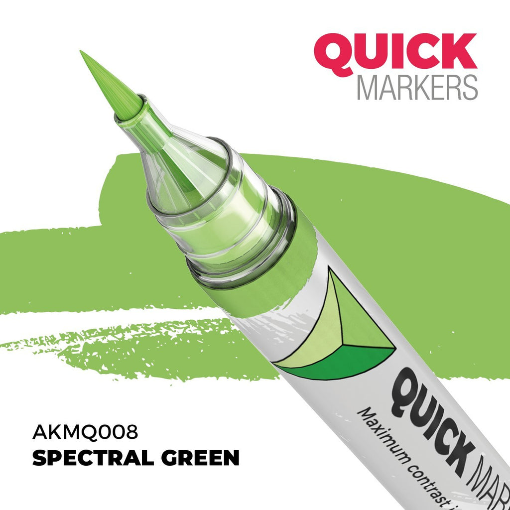 AK Interactive Acrylic Quick Gen Markers For Tabletop Games Spectral Green - AKMQ008