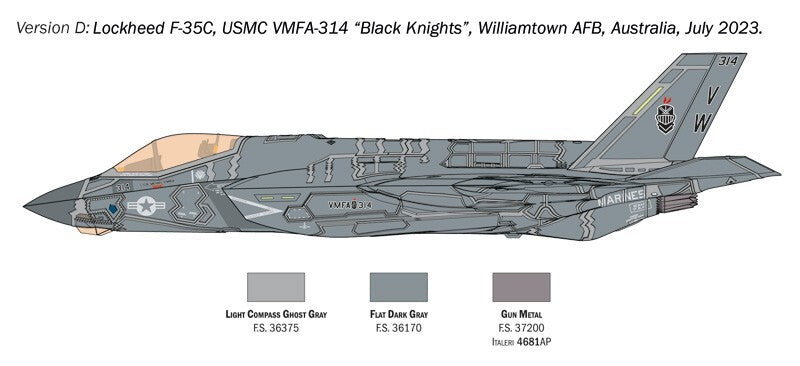 Italeri 1:72 Scale Lockheed Martin F-35C Lightning II ''CATOBAR Version'' - 1469