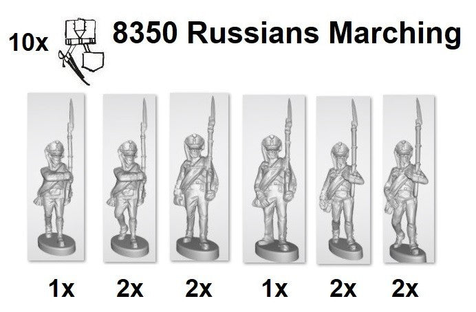 Hat Industrie 1:72 Scale Napoleonic Russian Infantry (Marching) Miniatures 8350