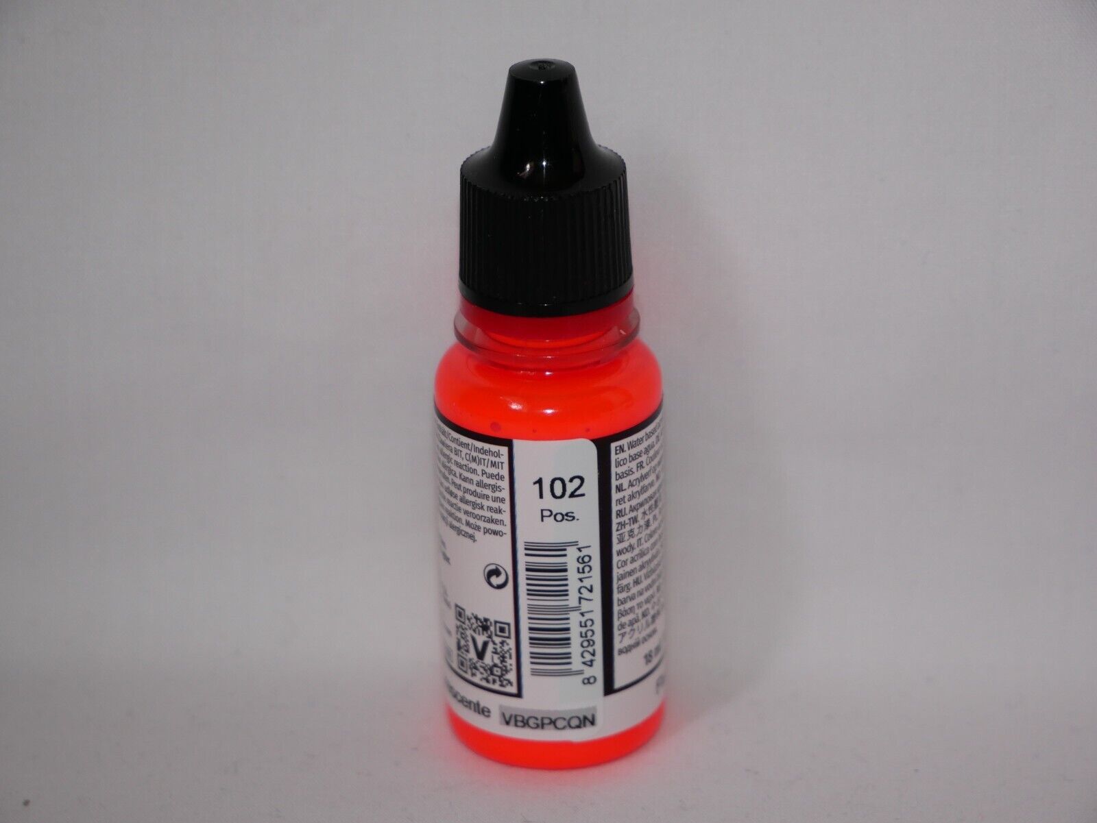 Vallejo Game Color Acrylic Range Fluorescent Orange 18ml Dropper Bottle - 72.156