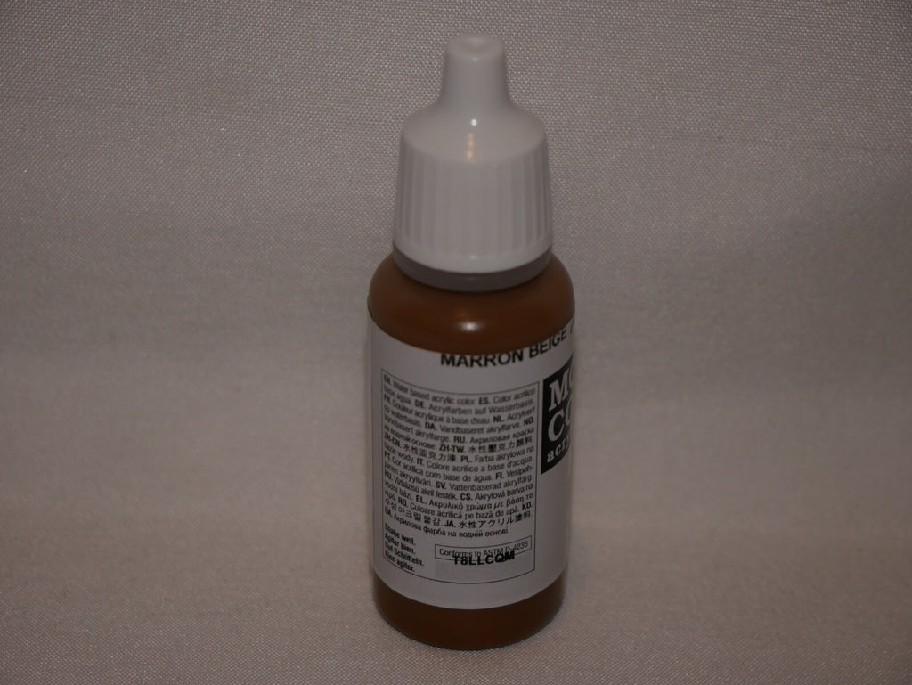 Vallejo Model Color Beige Brown Acrylic 17ml/0.57 fl oz Dropper Bottle - 70.875