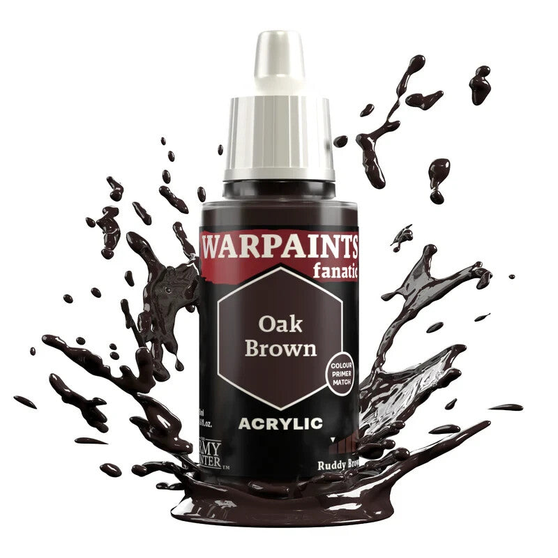 The Army Painter Warpaints Fanatic Acrylics Oak Brown 18ml Dropper Bottle WP3109