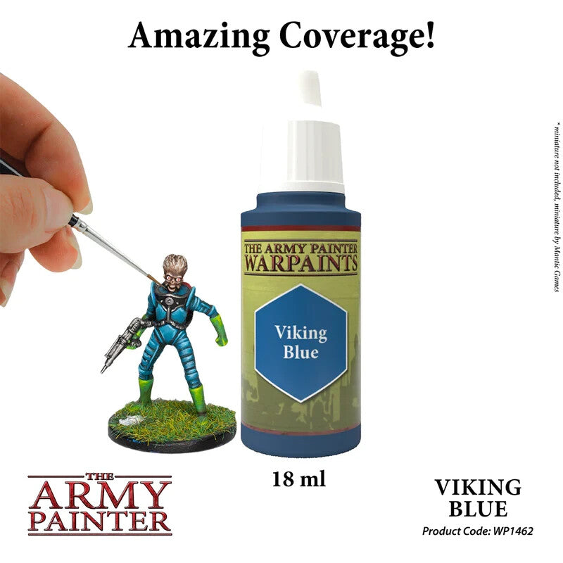 The Army Painter Acrylic Warpaints Range Viking Blue 18ml Dropper Bottle WP1462