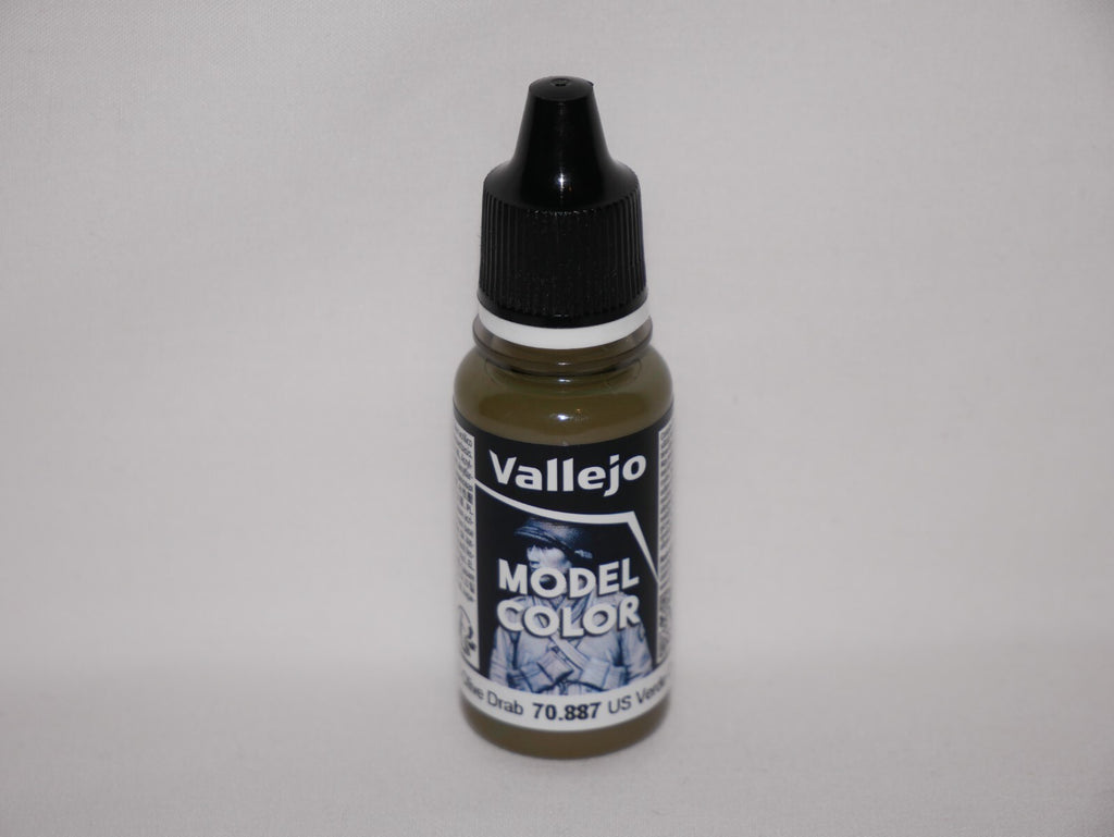 Vallejo Model Color US Olive Drab Acrylic 18ml/0.60 fl oz Dropper Bottle 70.887