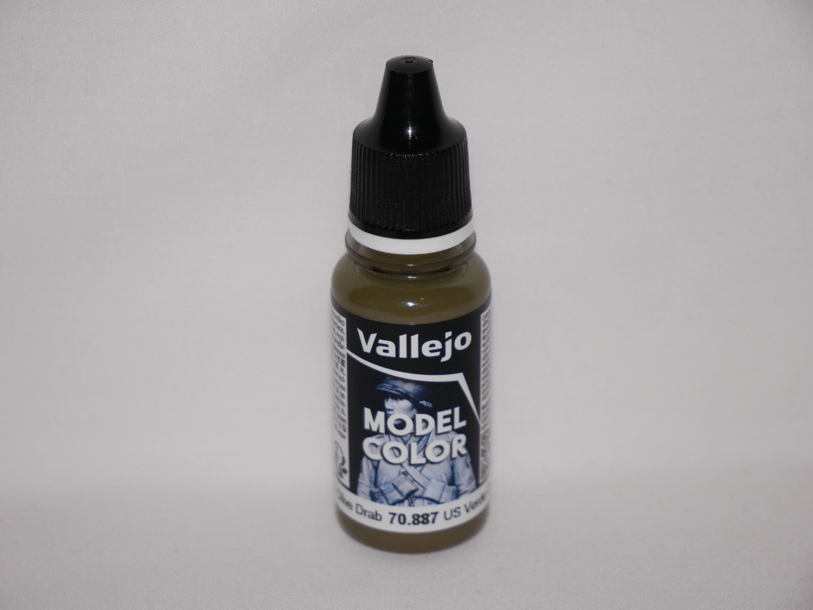 Vallejo Model Color US Olive Drab Acrylic 18ml/0.60 fl oz Dropper Bottle 70.887