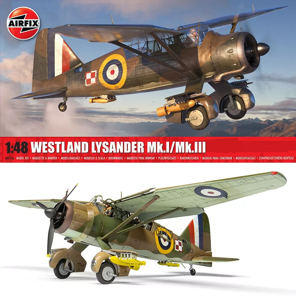 Airfix 1:48 Scale Westland Lysander Mk.I/Mk.III Model Kit Skill Level 3 - A07116