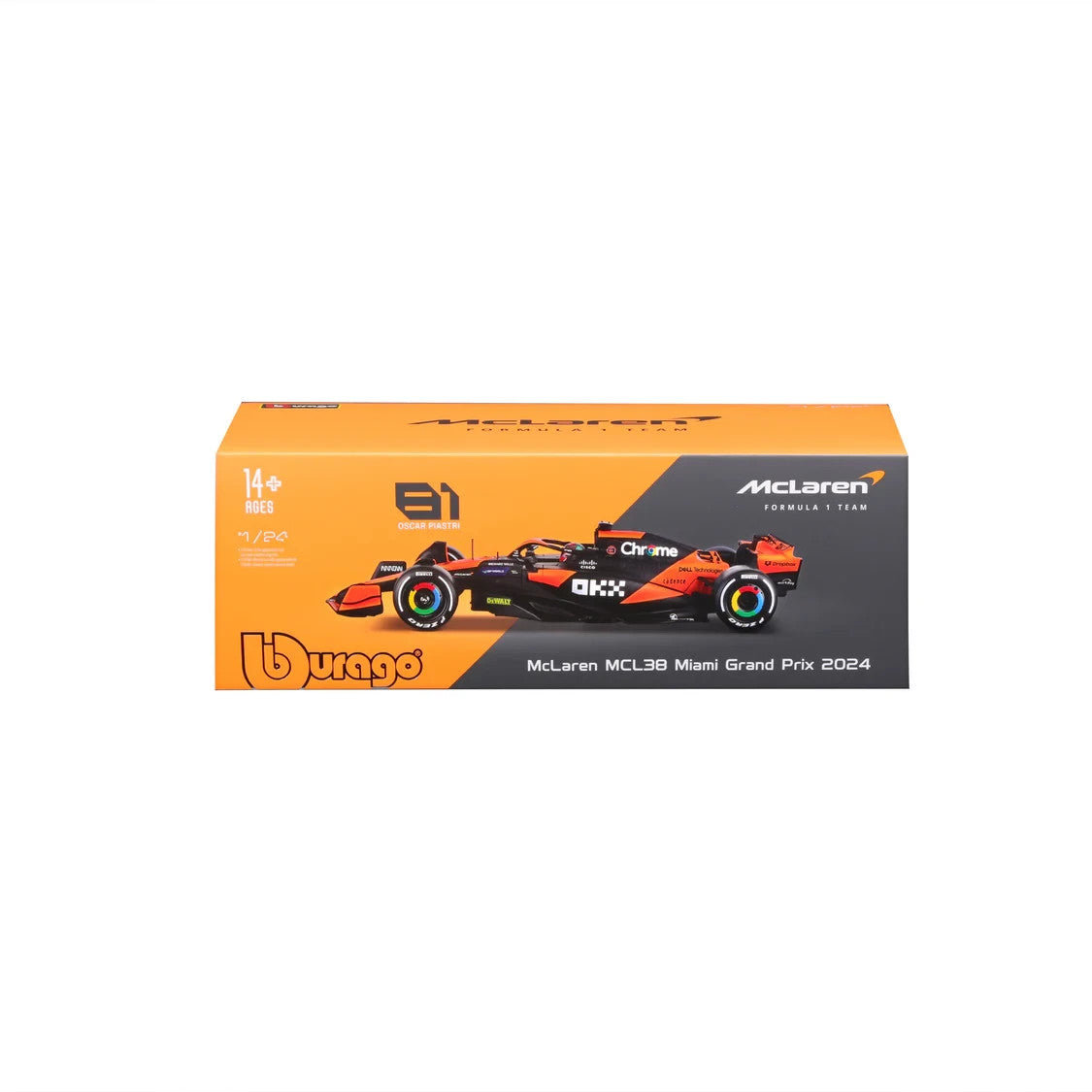 Burago 1:24 McLaren MCL38 Miami Grand Prix 2024 No.81 Oscar Piastri - #18-28033P