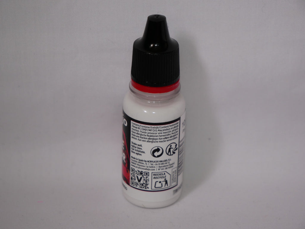 Vallejo Game Color Acrylic Inks White 18ml/0.6 fl oz Dropper Bottle - 72.082