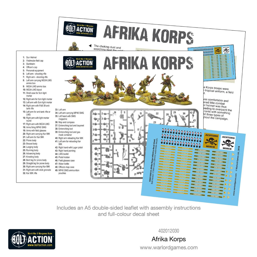 Warlord Games Bolt Action 1:56 Afrika Korps WWII German Grenadiers - 402012030