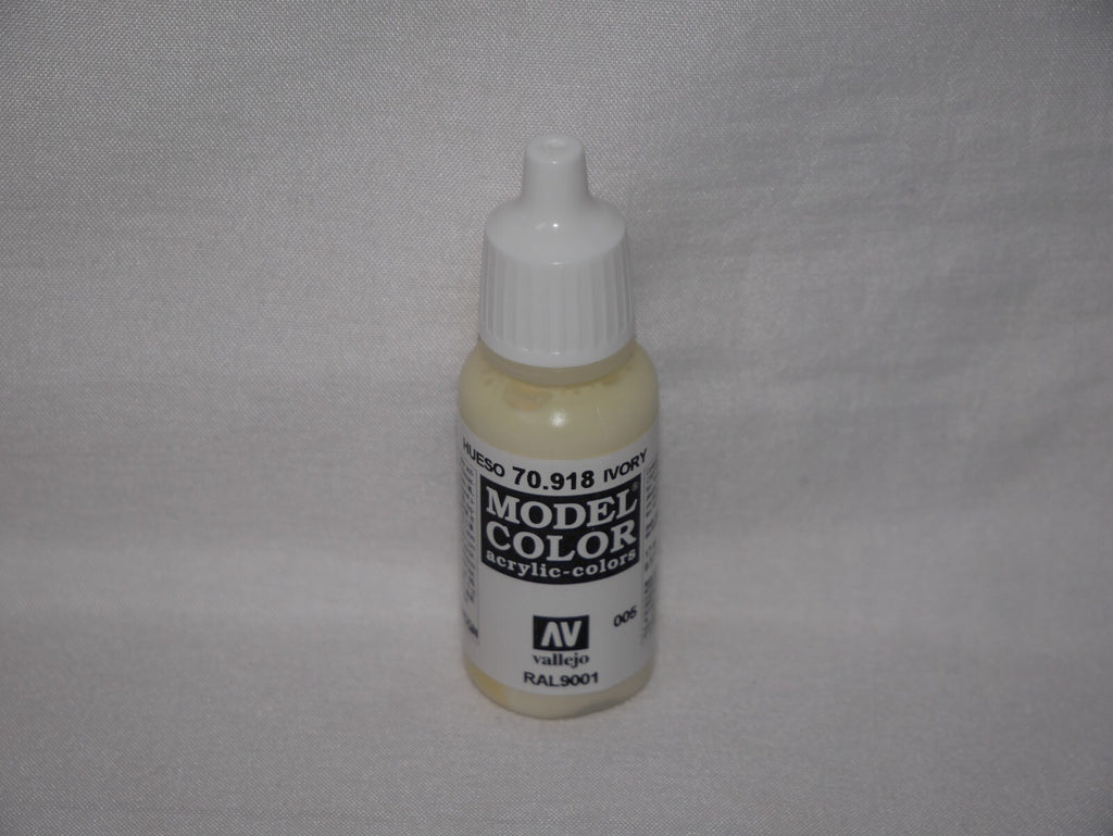Vallejo Model Color Ivory Acrylic 17ml/0.57 fl oz Dropper Bottle - 70.918