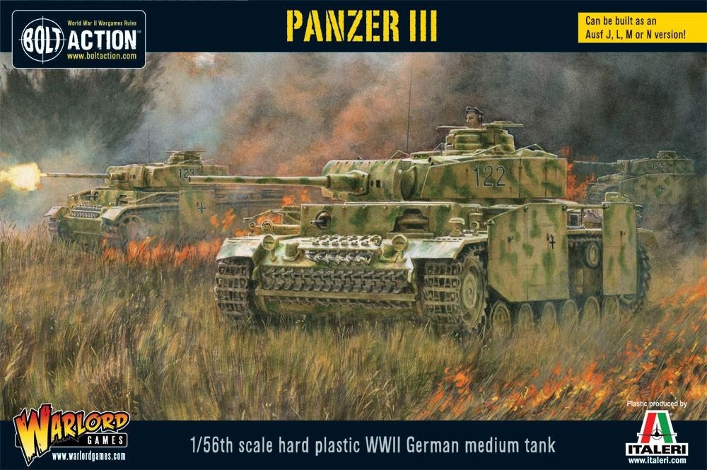 Warlord Games Bolt Action 1:56 Scale WW2 German Panzer III Medium Tank 402012004