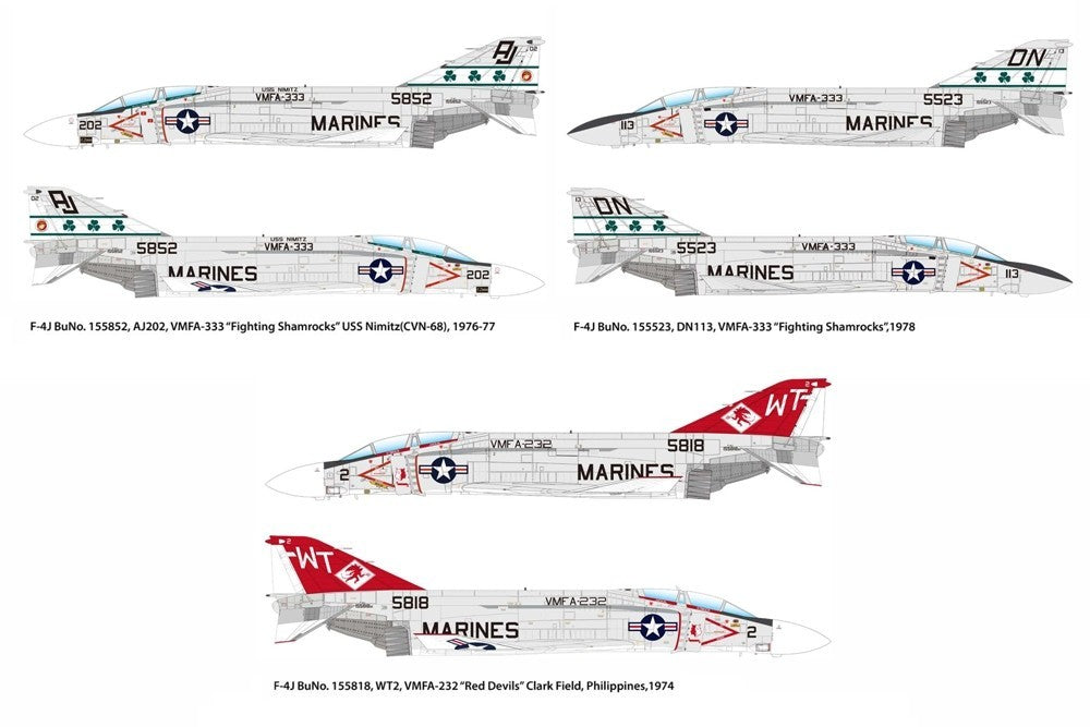 Academy 1:48 Scale USMC F-4J Phantom II "VMFA-333 Fighting Shamrocks" - 12356