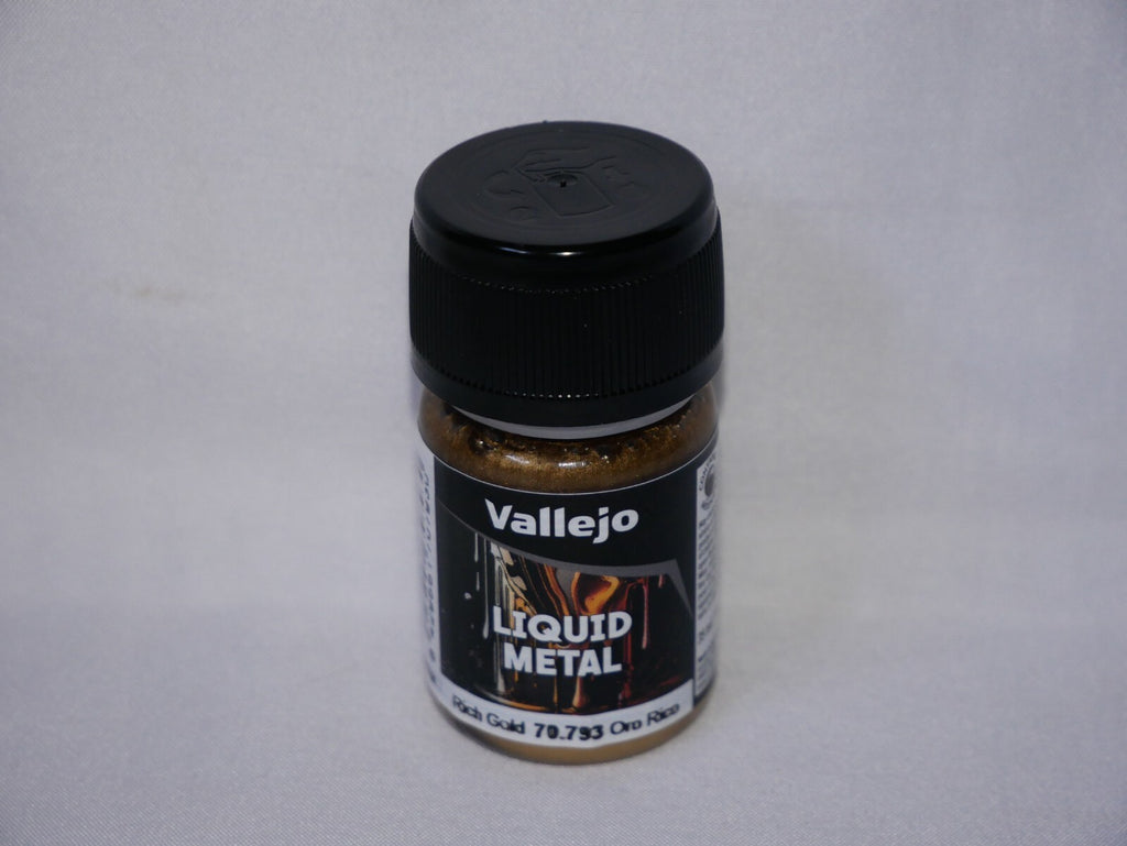 Vallejo Liquid Metal Rich Gold Metallic Alcohol Based 35ml / 1.15 fl oz - 70.793