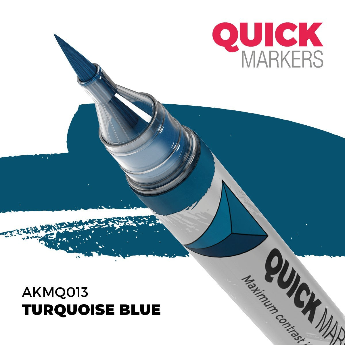 AK Interactive Acrylic Quick Gen Markers For Tabletop Games Turquoise Blue - AKMQ013