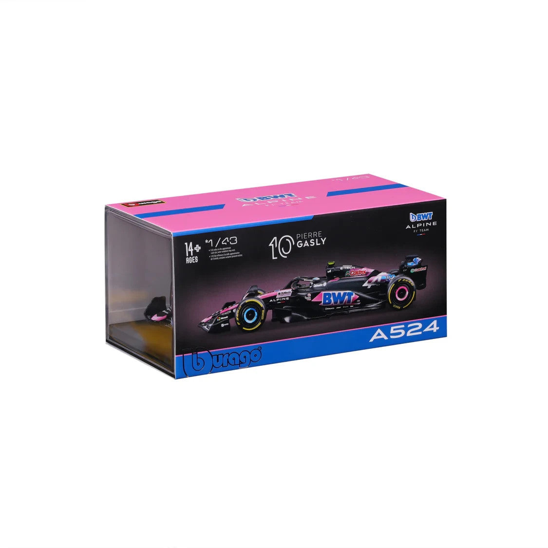 Burago 1:43 Scale BWT Alpine F1 Team A524 2024 No.10 Pierre Gasly - #18-38220G
