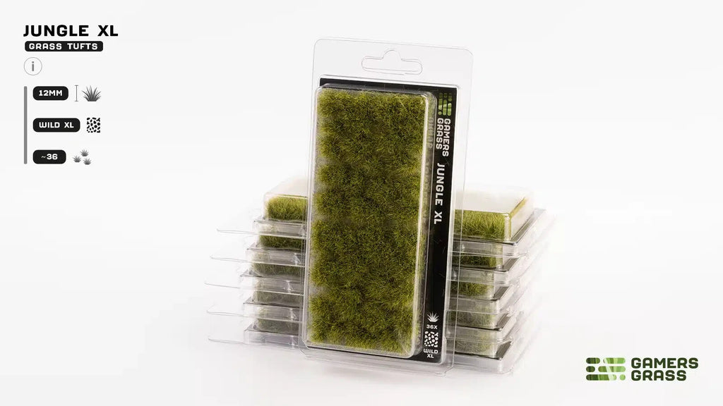 Gamers Grass Wild Jungle XL 12mm Tufts For Wargaming Bases (36) Per Pack - GG12-JU