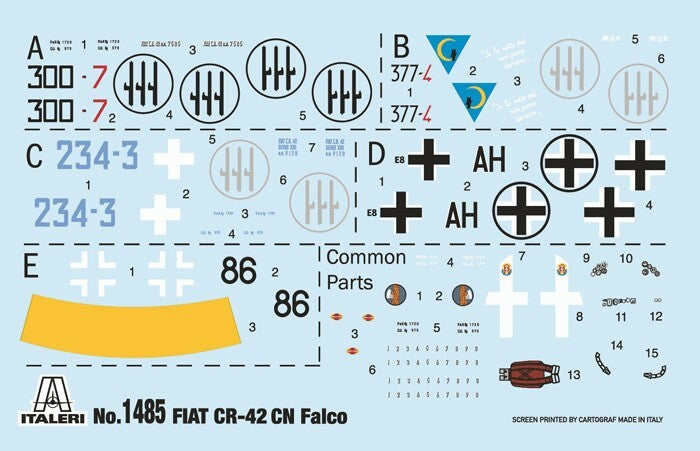 Italeri 1:72 Scale FIAT CR.42 CN Falco Night Fighter Plane Skill Level 2 - 1485