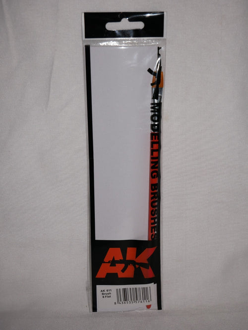 AK Interactive Size 6 Flat Synthetic Hair Scale Modeling Paint Brushes - AK611