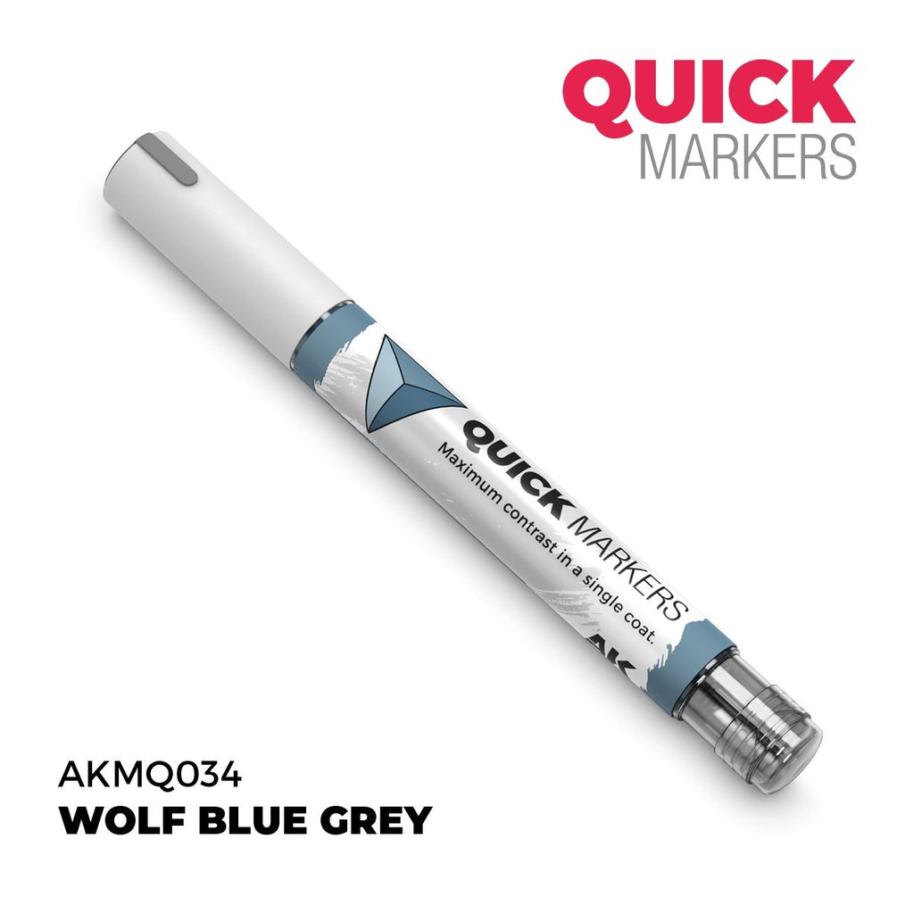 AK Interactive Acrylic Quick Gen Markers For Tabletop Wargames Wolf Blue Grey - AKMQ034