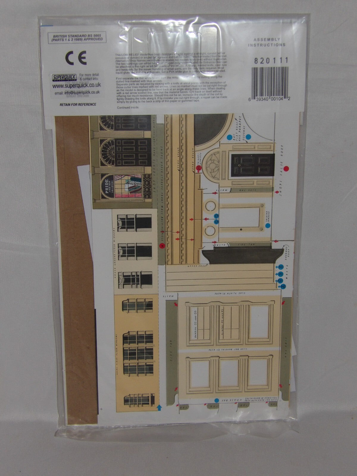 Superquick Low Relief Model Kits 1:76 Scale Period Shops And House SQC4