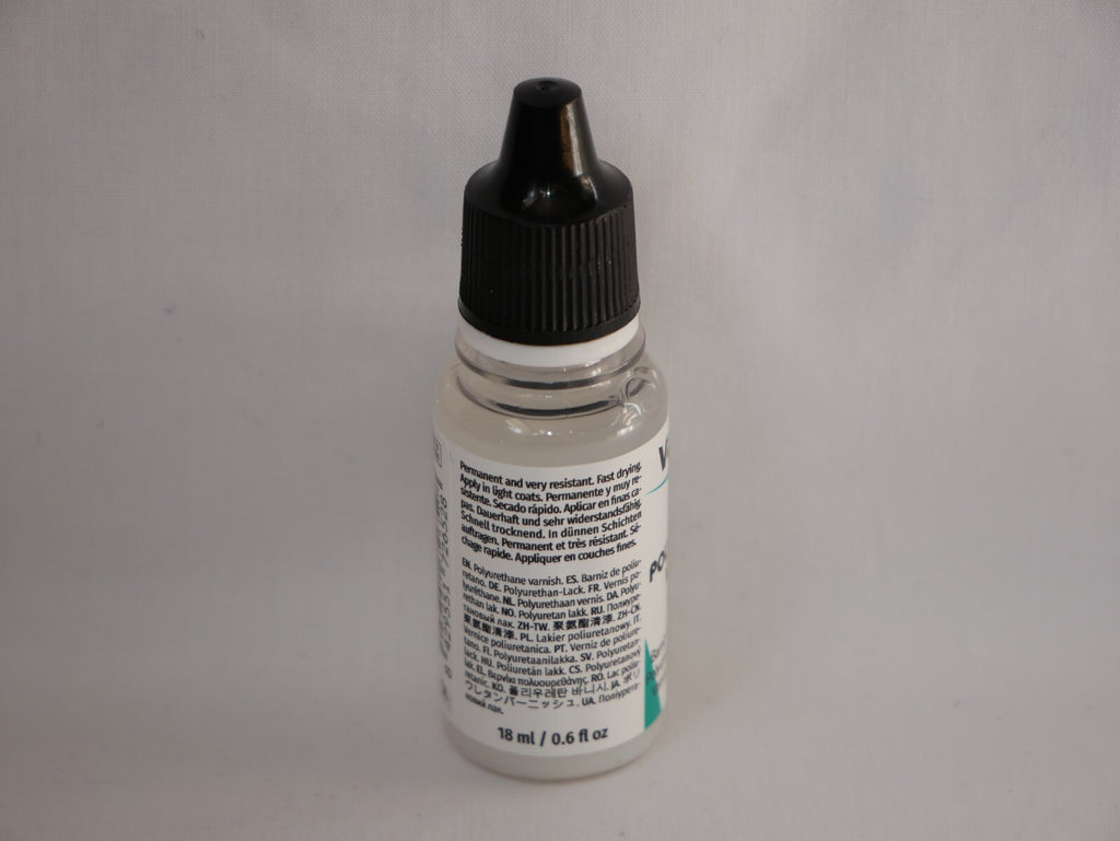 Vallejo Auxiliary Products Satin Polyurethane Varnish 18ml Dropper Bottle 72.652