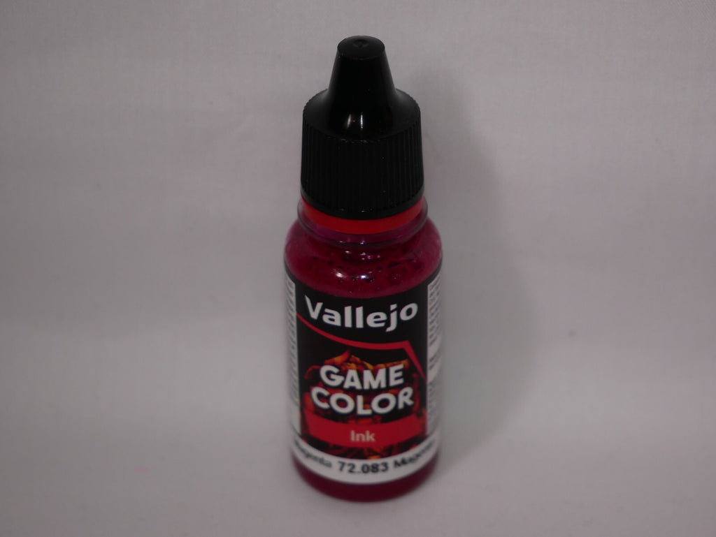 Vallejo Game Color Acrylic Inks Magenta 18ml/0.6 fl oz Dropper Bottle - 72.083