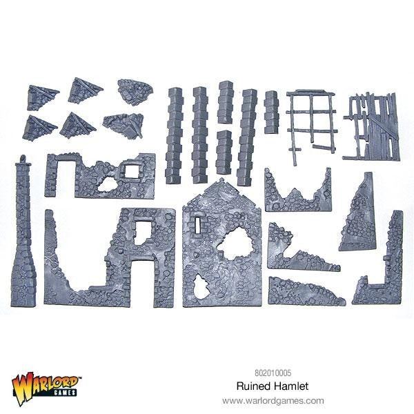 Warlord Games Bolt Action 1:56 Hard Plastic Modular Ruined Hamlet - 802010005