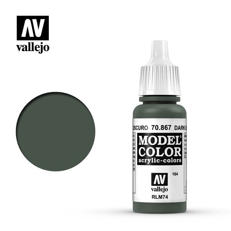 Vallejo Model Color Dark Blue Grey Acrylic 17ml/0.57 fl oz Dropper Bottle 70.867