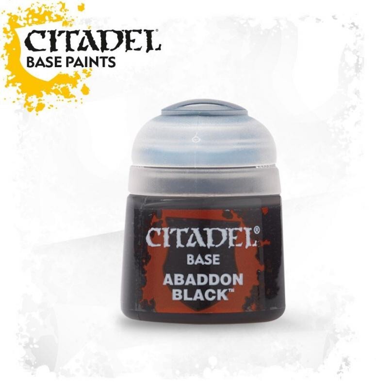 Games Workshop Citadel Colour Base Abaddon Black Acrylic 12ml Paint Pot (21-25)